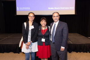 Bexar County Commissioner Rebeca Clay-Flores, San Antonio Council Member Phyllis Viagran and Texas Biomed President/CEO Larry Schlesinger