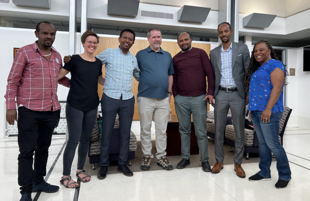 Closer photo of the guinea worm team